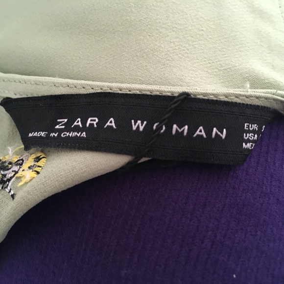 Zara Print Embroidered Fringe Shirt Brand New - Picture 10 of 11